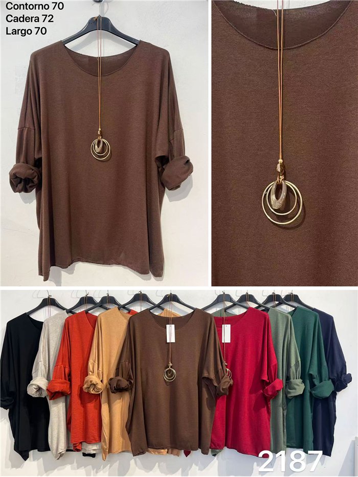 Jersey amplio de punto fino con collar