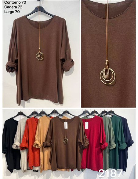 Jersey amplio de punto fino con collar