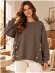 Sudadera amplia botones