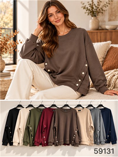 Sudadera amplia botones 2