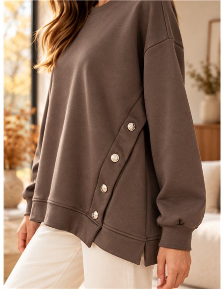 Sudadera amplia botones