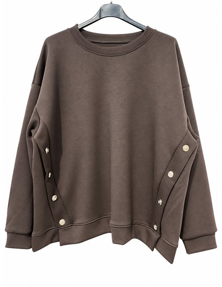 Sudadera amplia botones