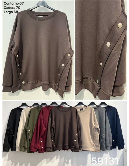 Sudadera amplia botones
