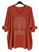 Jersey de punto fino talla grande árbol strass