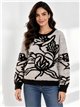Jersey de pelo suave flores maxi