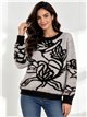 Jersey de pelo suave flores maxi