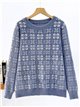 Ditsy floral fuzzy sweater