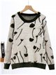 Weichfloriger Pullover mit linearem Blumenmuster