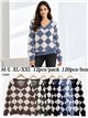 Pull en fausse fourrure douce à motif losanges et col en V