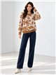 Weicher Fleecepullover mit abstraktem Blumenmuster