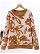 Weicher Fleecepullover mit abstraktem Blumenmuster
