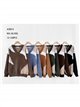Colour-block fuzzy V-neck sweater