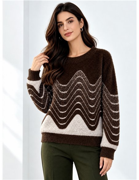 Jersey de pelo suave ondas