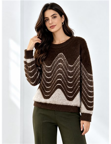 Jersey de pelo suave ondas