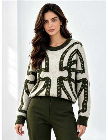 Motifs graphiques pour pulls en poils doux