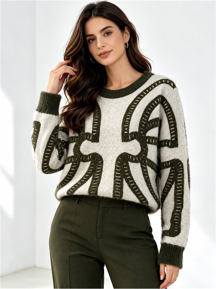 Motifs graphiques pour pulls en poils doux