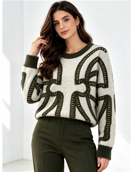 Motifs graphiques pour pulls en poils doux