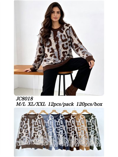 Abstract animal fuzzy sweater 2