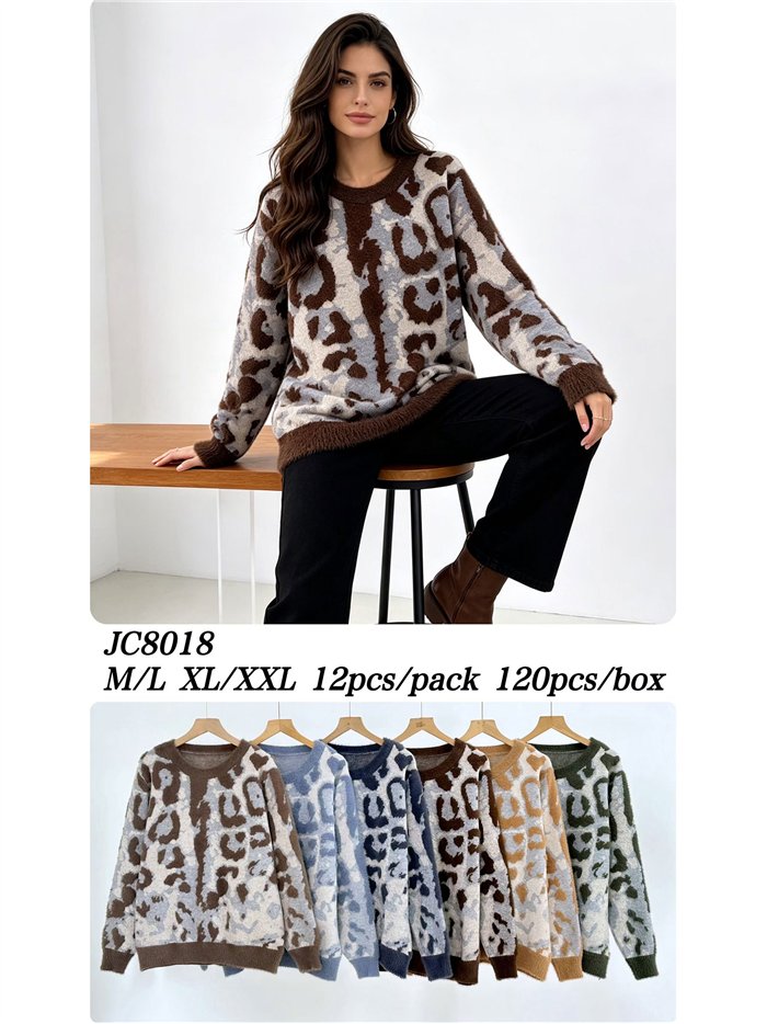 Abstract animal fuzzy sweater