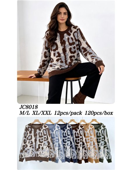 Abstract animal fuzzy sweater