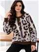 Abstract animal fuzzy sweater