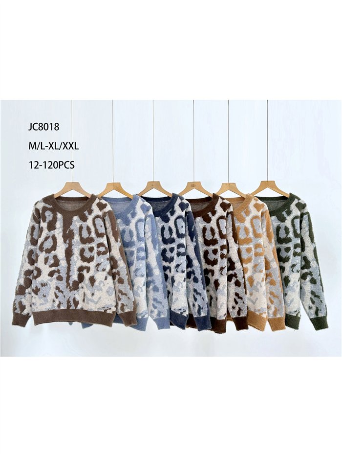 Abstract animal fuzzy sweater