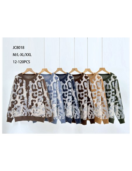 Abstract animal fuzzy sweater