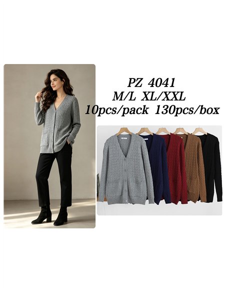 Cable knit button cardigan