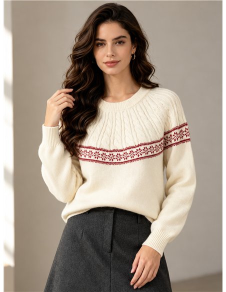 pull en maille à bordure nordique