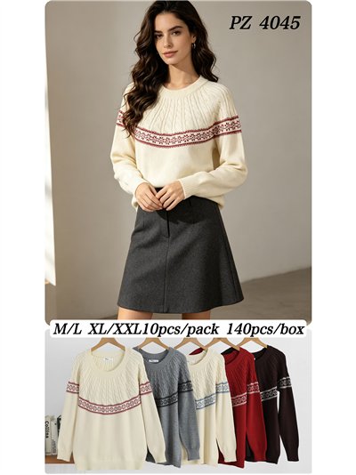 pull en maille à bordure nordique 2