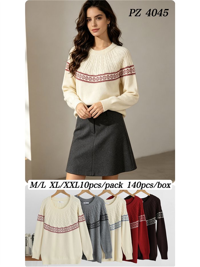 pull en maille à bordure nordique