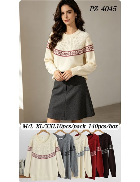 pull en maille à bordure nordique