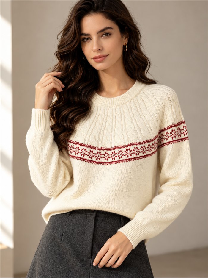 pull en maille à bordure nordique
