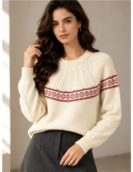 pull en maille à bordure nordique