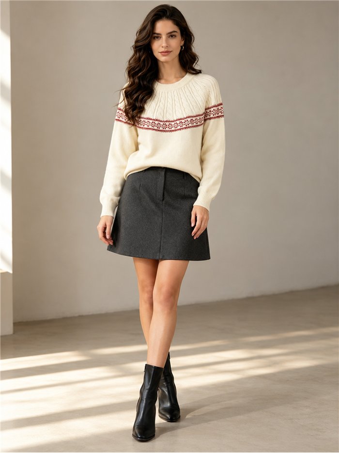 pull en maille à bordure nordique