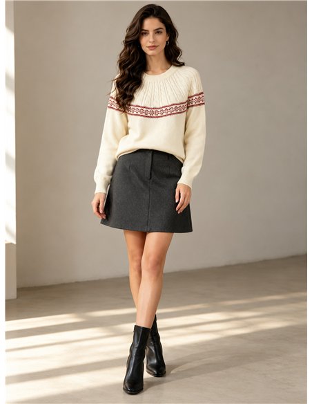 pull en maille à bordure nordique