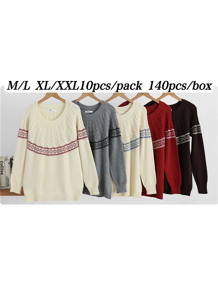 pull en maille à bordure nordique