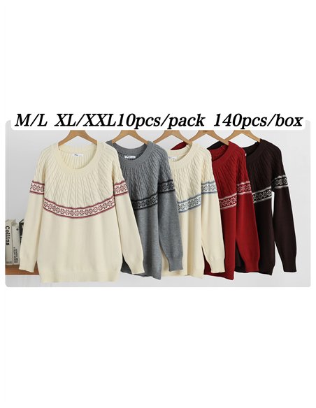 pull en maille à bordure nordique