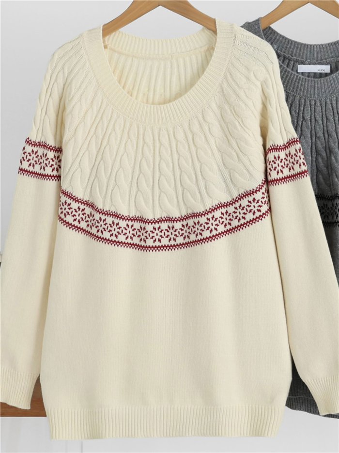 pull en maille à bordure nordique