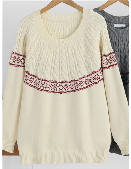 pull en maille à bordure nordique