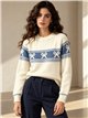 Pull tricoté à bordure nœud