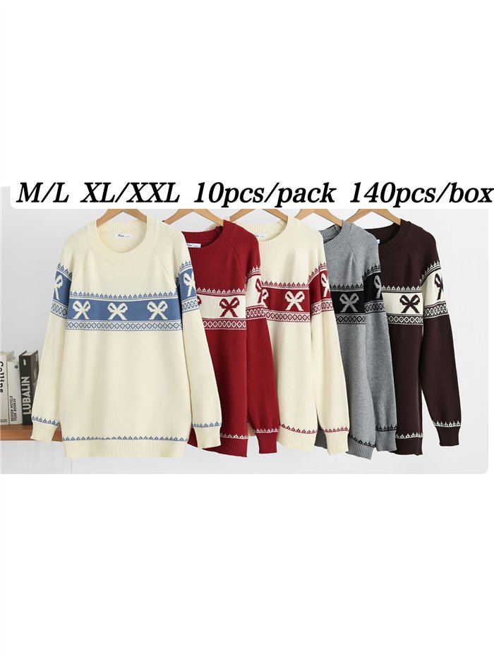 Pull tricoté à bordure nœud