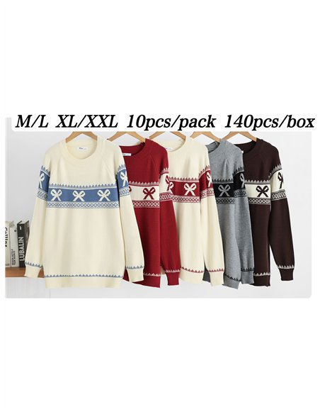 Pull tricoté à bordure nœud