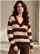 Jersey rayas de punto trenzado