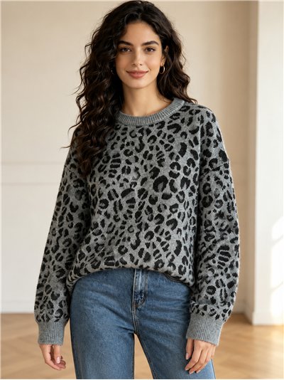 Jersey de punto animal print