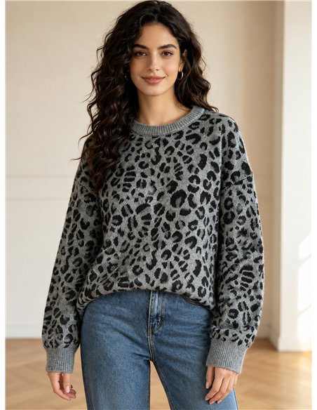 Jersey de punto animal print