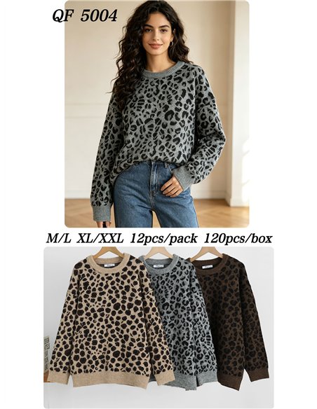 Jersey de punto animal print