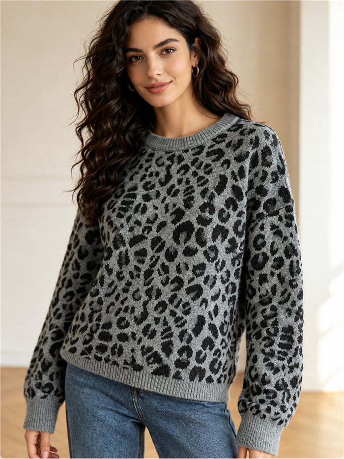 Jersey de punto animal print
