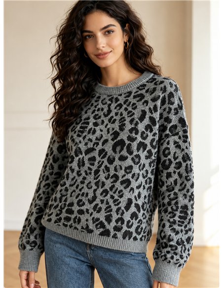 Jersey de punto animal print