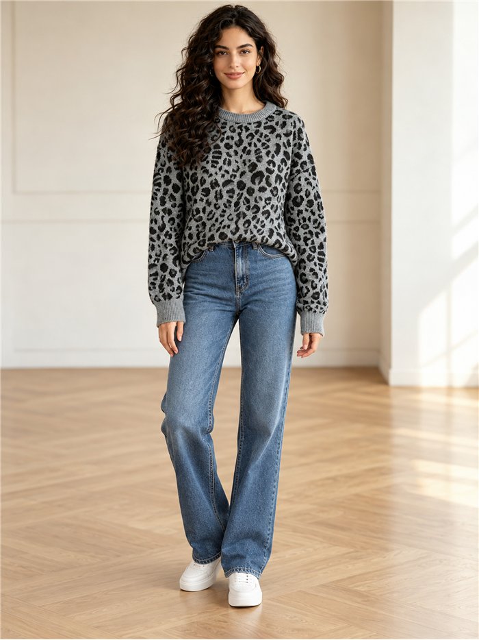 Jersey de punto animal print